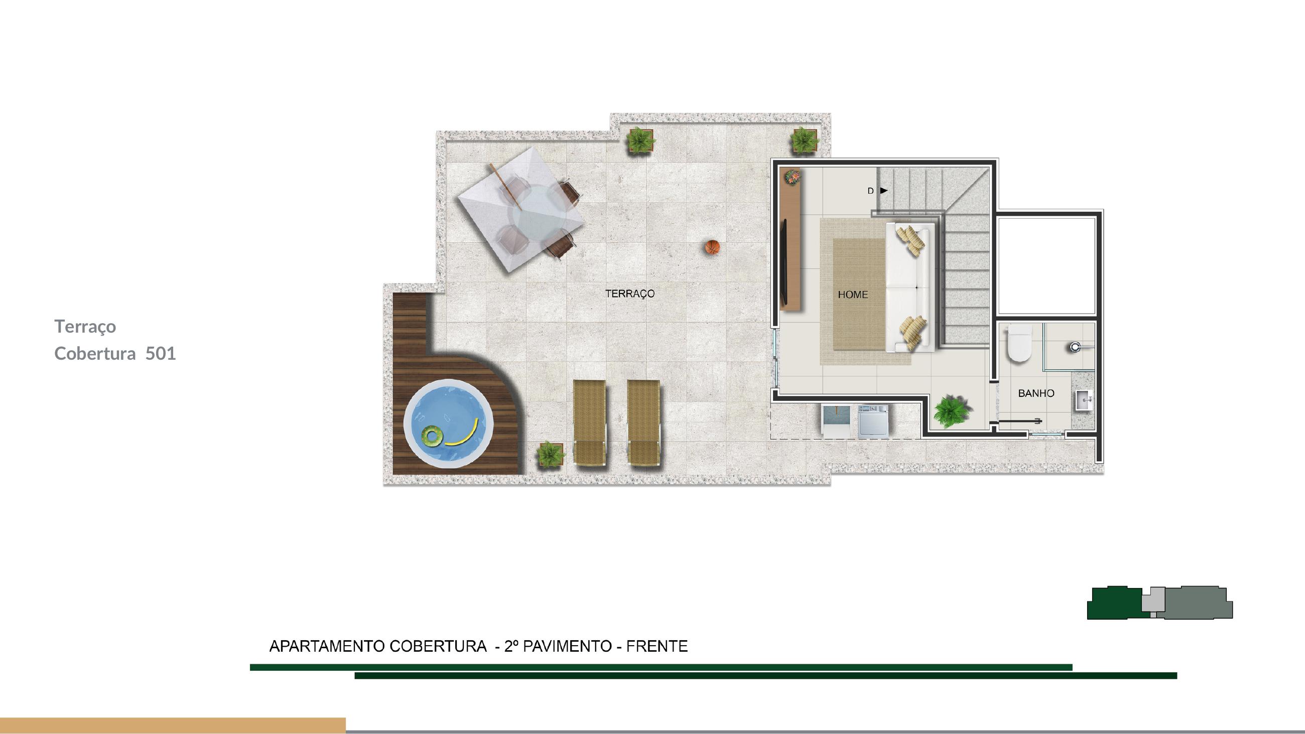 Planta — Terraço da Cobertura 501 — Silva Jardim 192